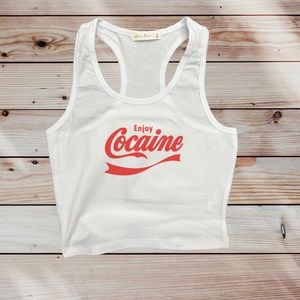 Enjoy Cocaine Cropped Tank Top